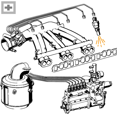 07, 09, 14 mech. Einspritzung, Saugrohr,...
