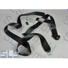 Seat belt "static" 3-point, black, chrome lock