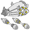 35.d Differential gear + drive shafts