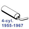 49c Auspuff, 4-Zylinder 1955-1967