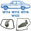 67/72/75 Weatherstrips W114+115(4-door), W123, W116