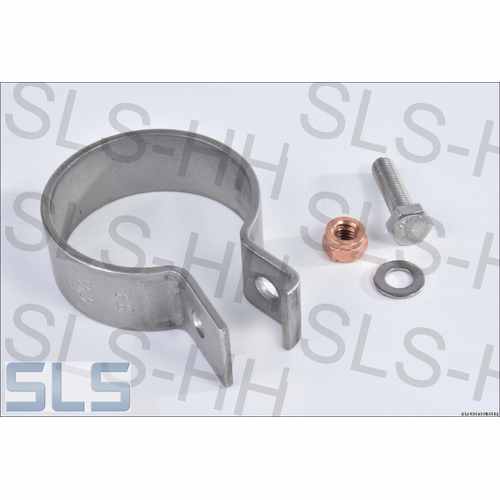 exhaust clamp 55,5mm, stainless steel, with screw + nut