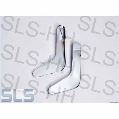 Pair chrome covers, seat RH, late styl