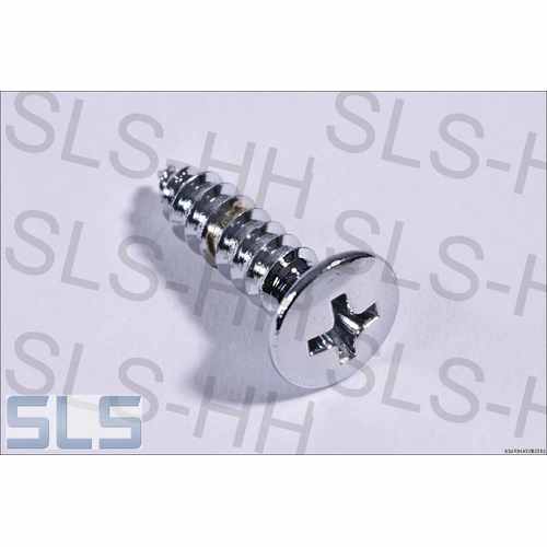 raised countersunk head tapping screws, chrome plated 4,8X19