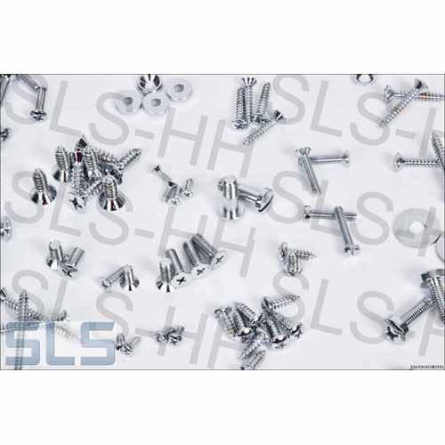 Set of chrome screws 419 pcs for bucket seat car