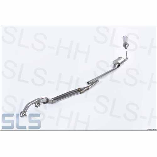 Set stainless steel exhaust 220SE/b Cab