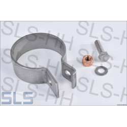 exhaust clamp 55,5mm, stainless steel, with screw + nut