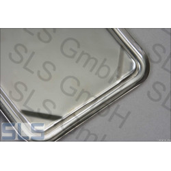 Licence plate underlay, stainless steel, inner width 46cm