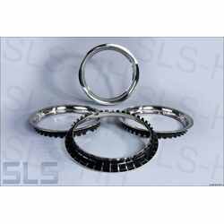 Set: 4x wheel trim rings s.steel, Repro