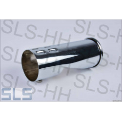 Tail pipe, pipe shape, chrome, fits 45-49mm pipes