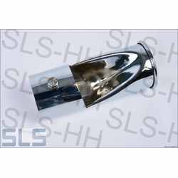 Tail pipe, pipe shape, chrome, fits 45-49mm pipes
